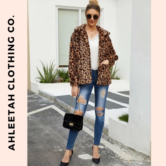 ZAHARA Leopard Open Front Jacket Teddy Coat - Picture 5 of 7